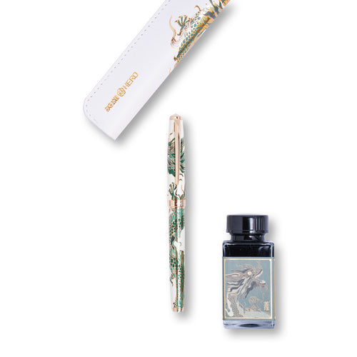 HERO 100 | Year of Dragon Fountain Pen - Dragon Green