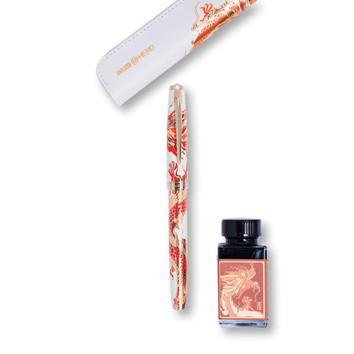 HERO 100 | Year of Dragon Fountain Pen - Dragon Red
