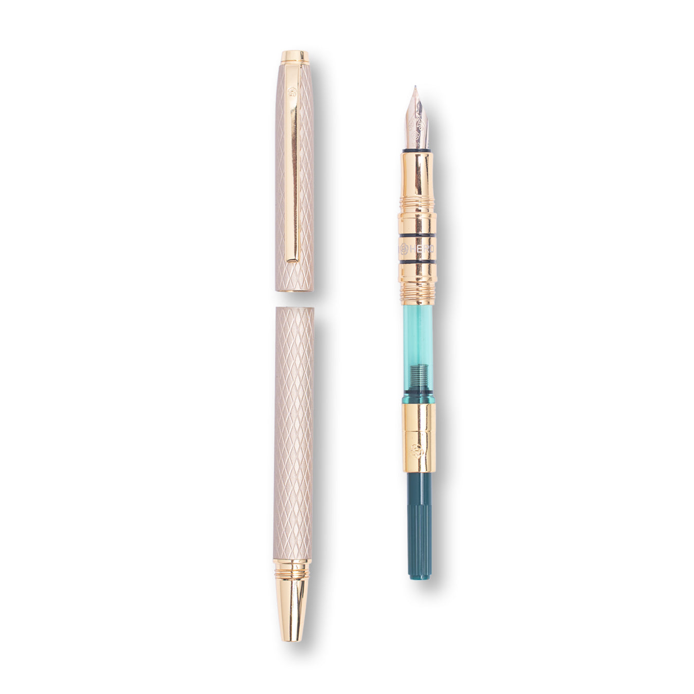 Hero 703 Rose Gold Fountain Pen with 10K Gold Fine Nib