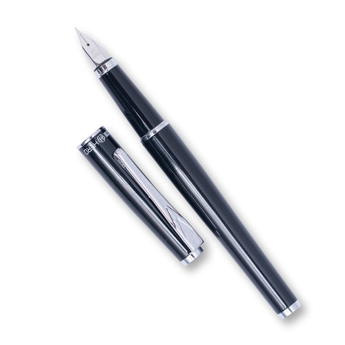 Fountain pen with cap on a white background
