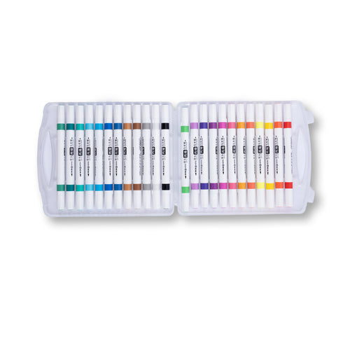 Hero 2013-M24 Acrylic Marker Pen Water-Based Dual Tip 24 Colours