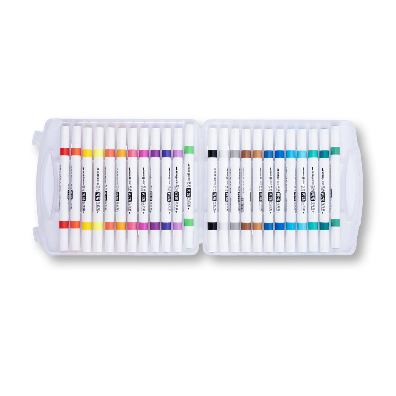 Hero Acrylic Marker Pen Water-Based Dual Tip 24 Colours