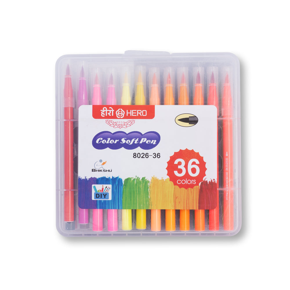 Hero 36 Colours Brush Colour Pen Set