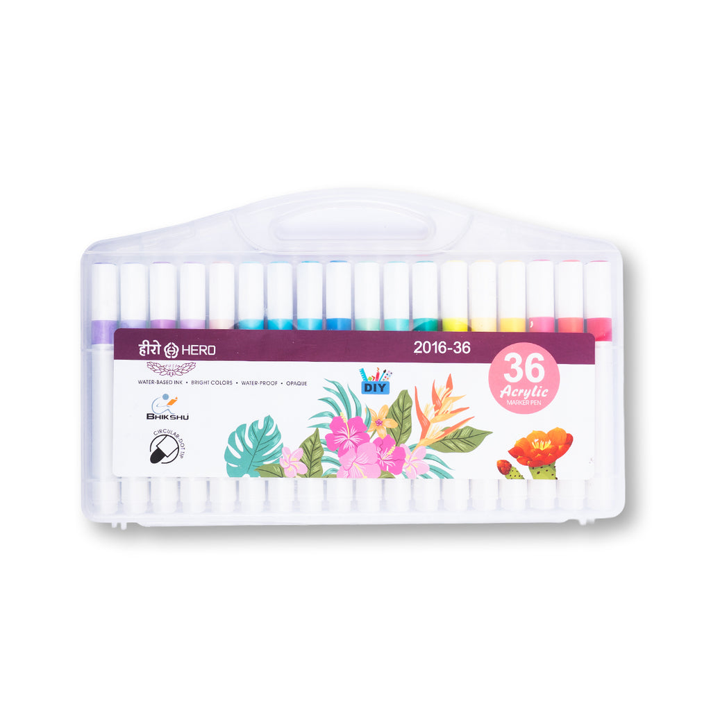 Hero 2016-M36 Acrylic Marker Pen 36 Colour Set for Art & Craft