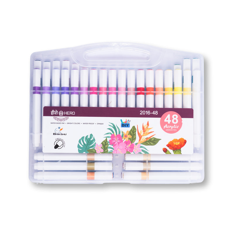 Hero Acrylic Marker Pen Set 2016-M48 – 48 Colors