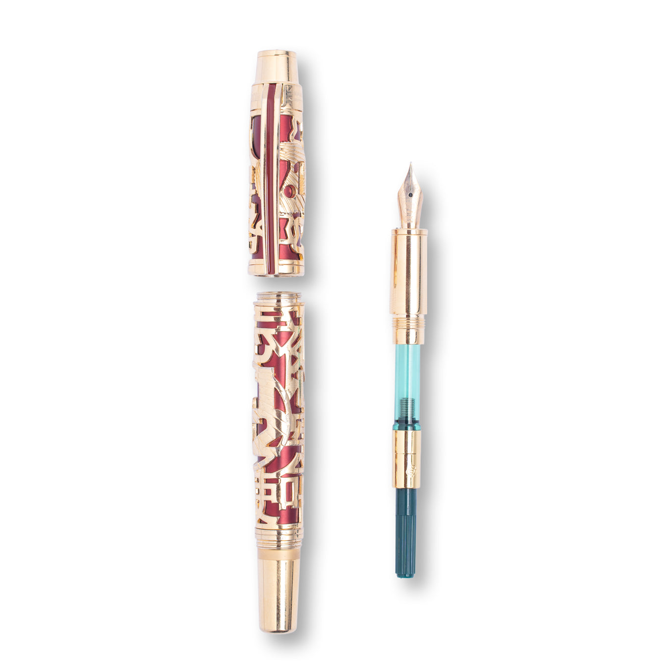 HERO H71 18K Red Jali Fountain Pen Fine Nib