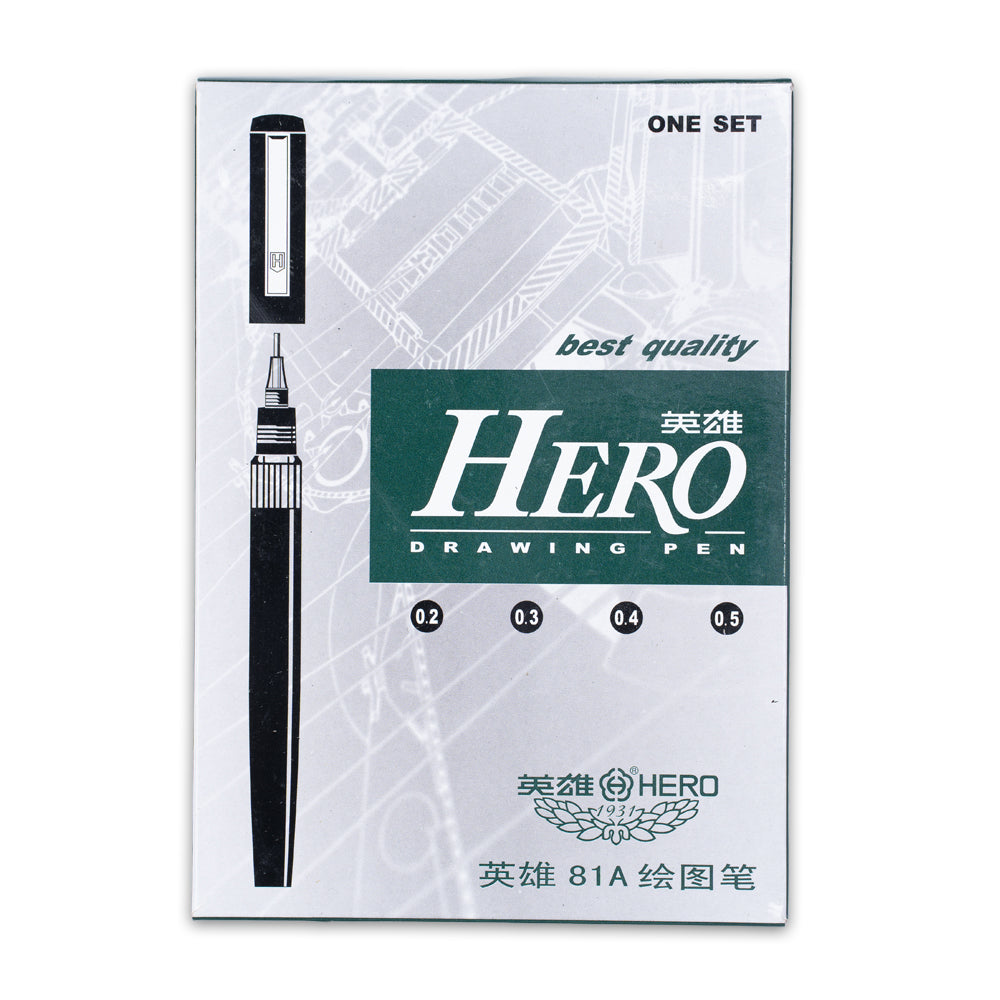 Hero 81A Technical Drawing Pen Set with 4 Precision Nib Sizes