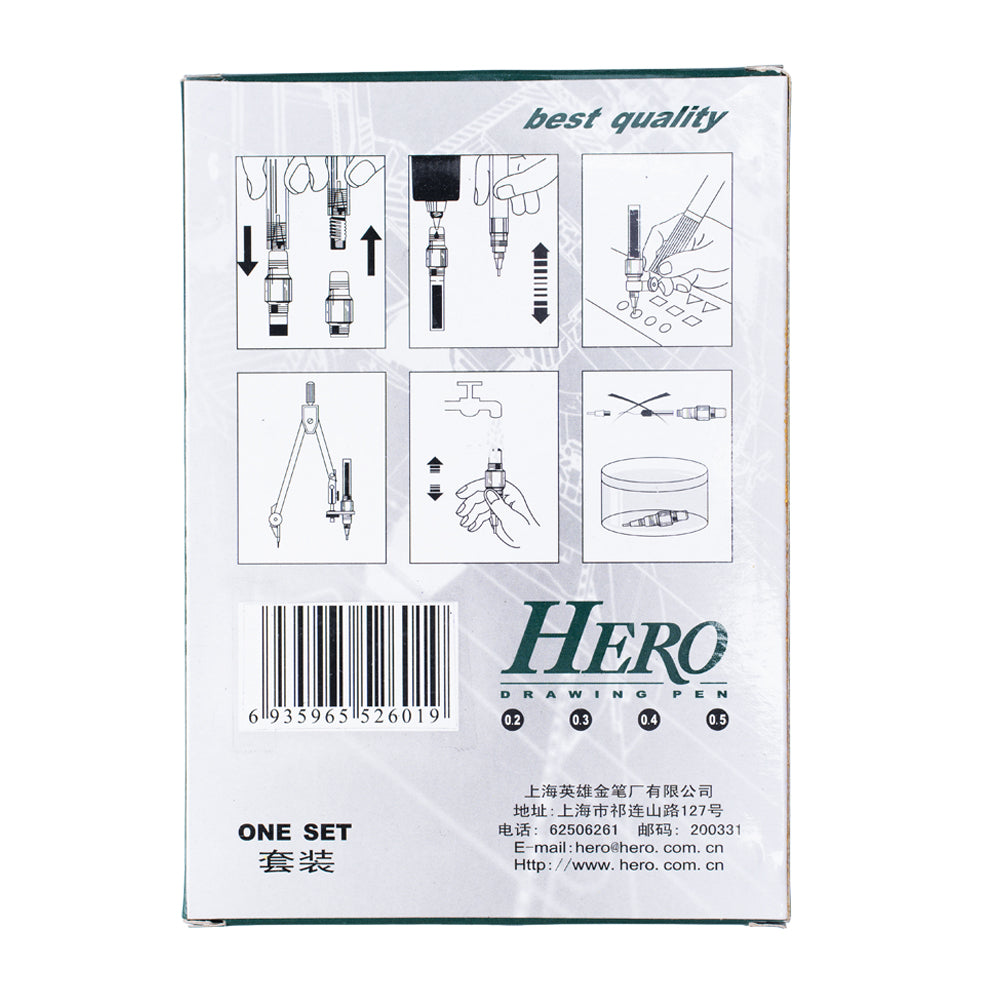 Hero 81A Technical Drawing Pen Set with 4 Precision Nib Sizes