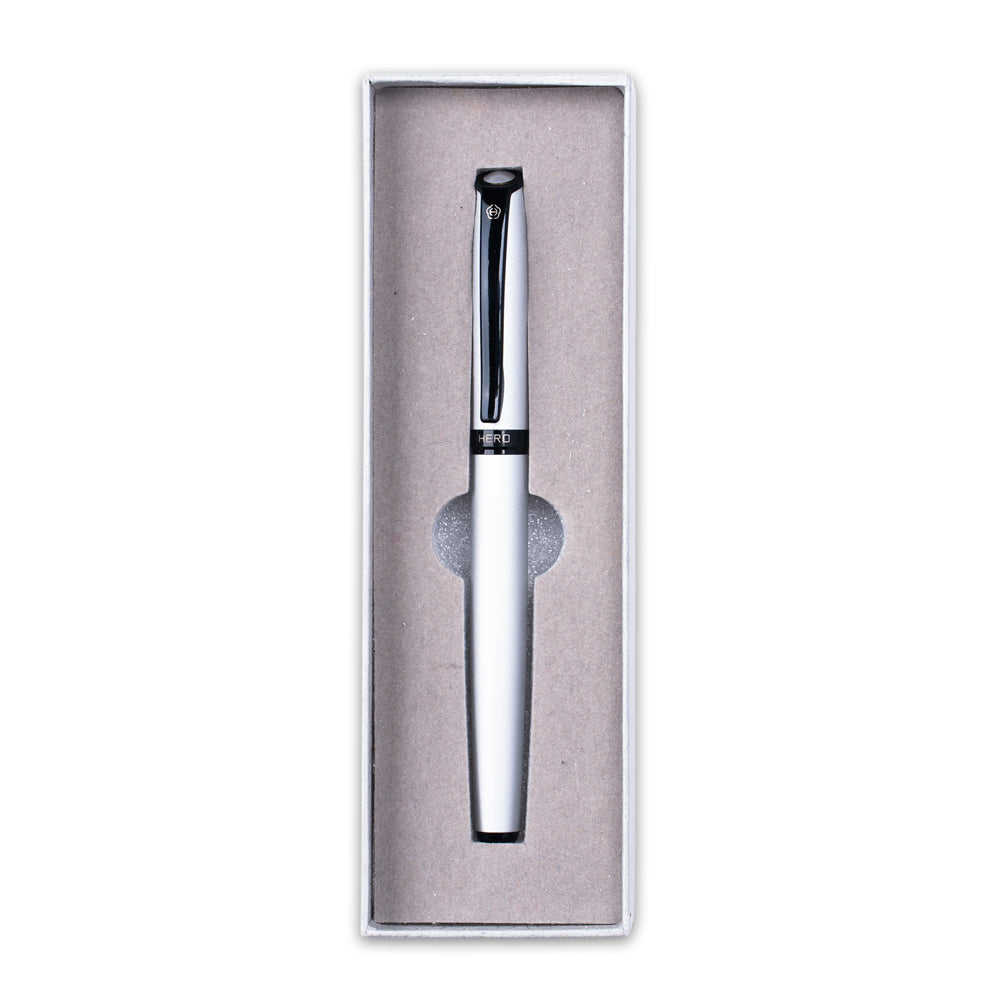 Hero H264 Roller Ball Pen – Premium Silver & Black Roller Pen