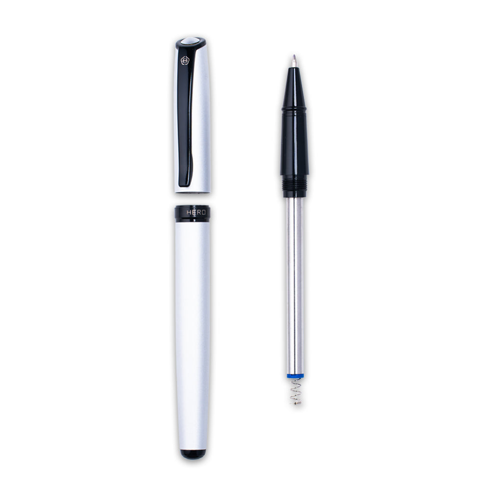 Hero H264 Roller Ball Pen – Premium Silver & Black Roller Pen