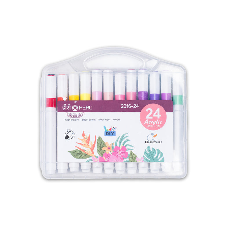 Hero Acrylic Marker Pen 24 Colour Set