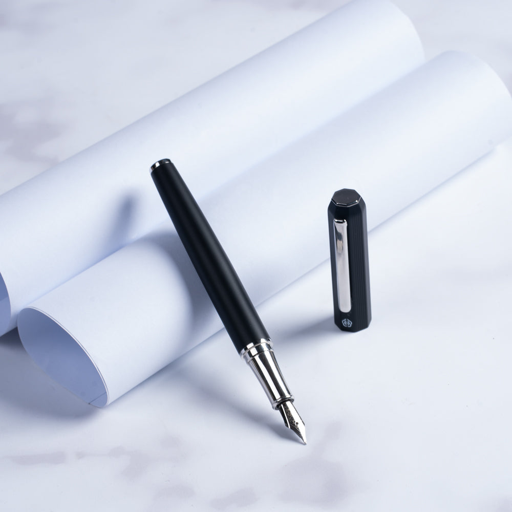 Hero H625 Fine Fountain Pen – Premium Matte Black Metal Pen