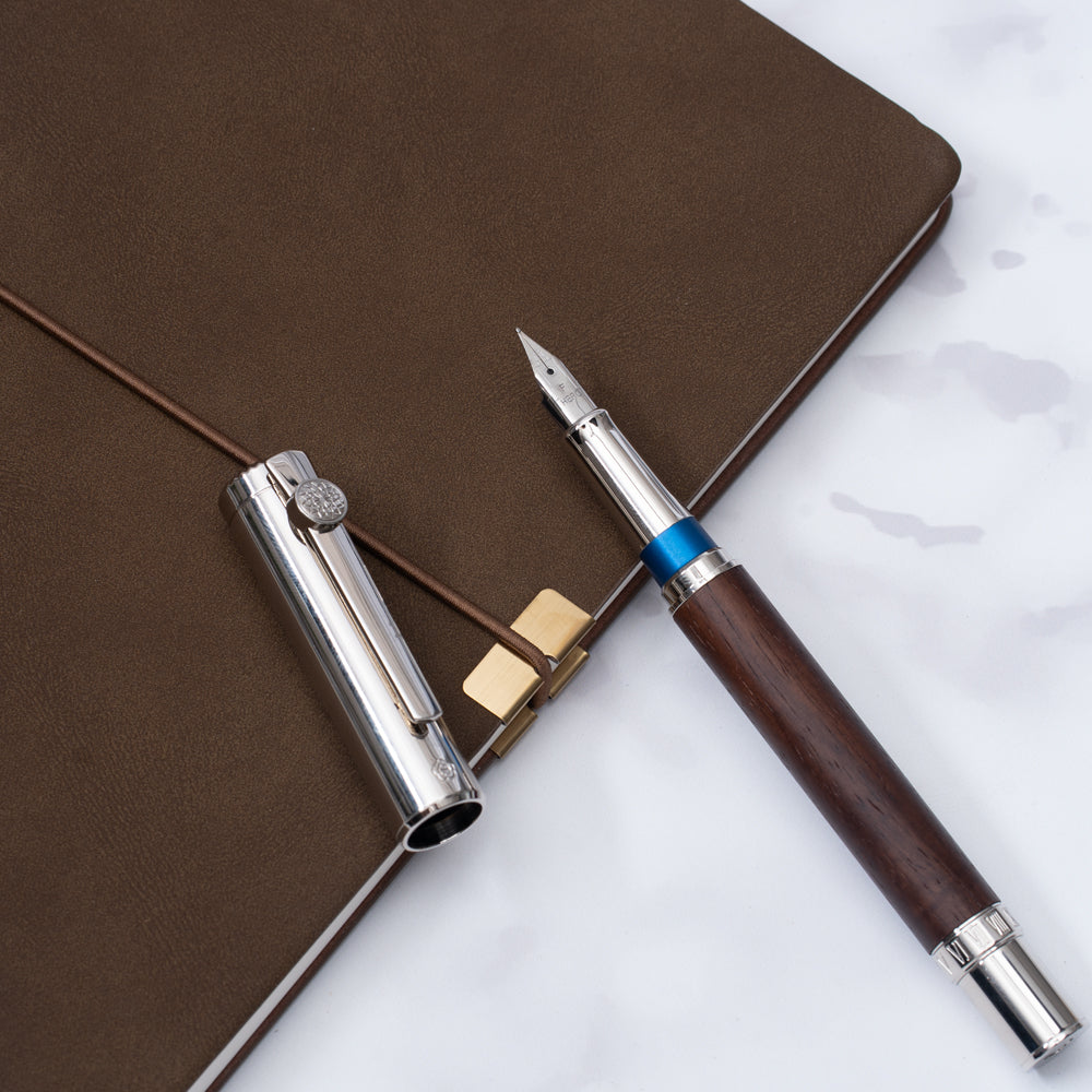 Hero E718 Dual Nib Fountain Pen – Fine 0.5mm Wooden Writing Pen