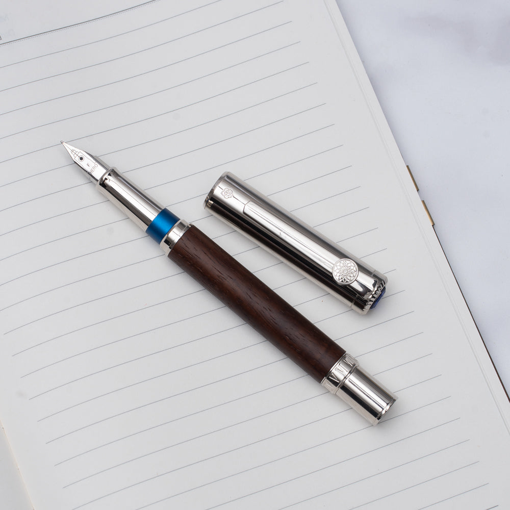 Hero E718 Dual Nib Fountain Pen – Fine 0.5mm Wooden Writing Pen
