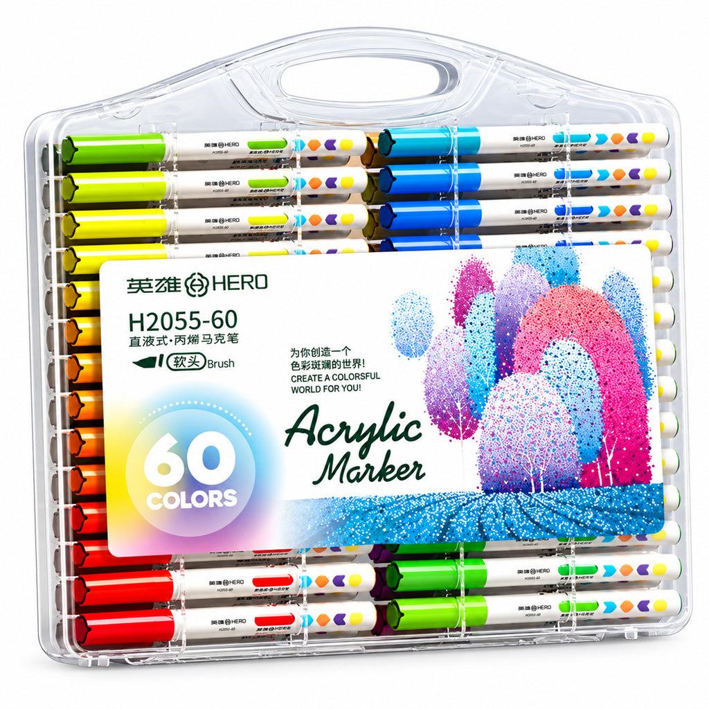 HERO H2055-60 Acrylic Marker Pen Set – 60 Colors