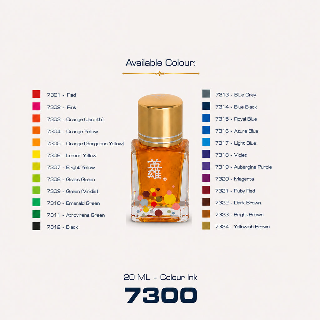 Hero 7300 Ink 20ml Set - 24 Vibrant Colours