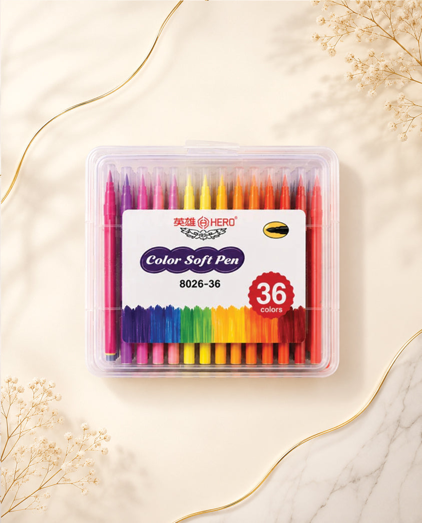 Hero 36 Colours Brush Colour Pen Set