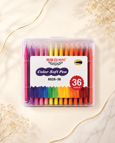 Hero 36 Colours Brush Colour Pen Set
